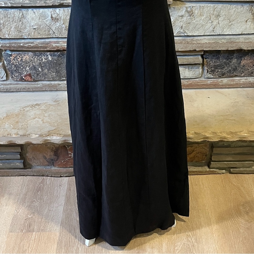 Jenni Kayne Kinney 100% Linen Black Midi Dress - Picture 3 of 10